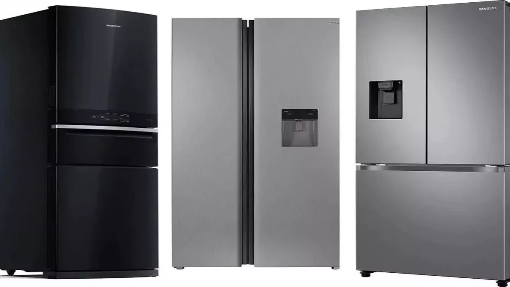 Abertura do post sobre tipos de geladeiras: 3 modelos de geladeira lado a lado